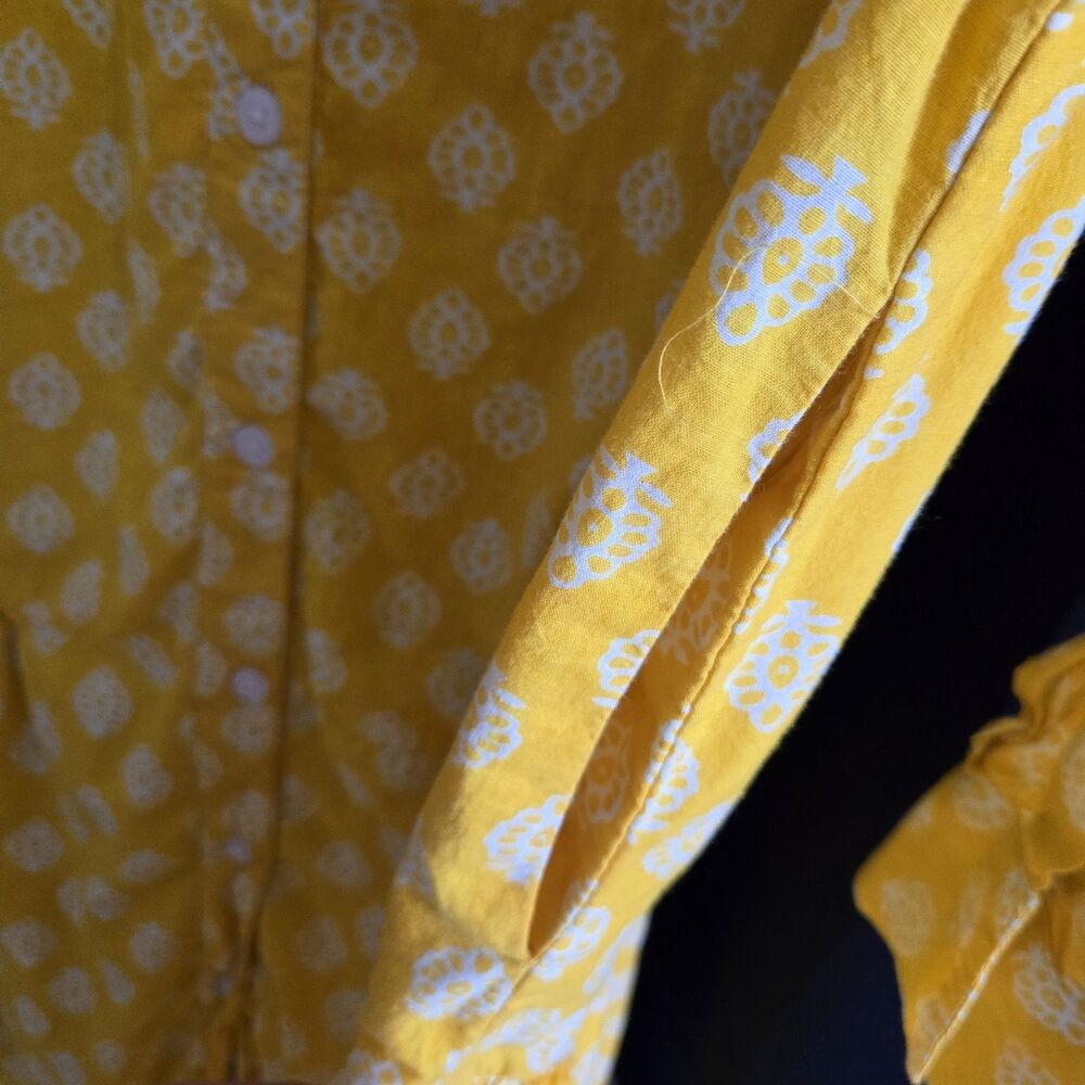 Madison Mathews Midi Boho Dress Cotton Drop Waist W/ Pockets! OS Medium, India - Picture 5 of 8